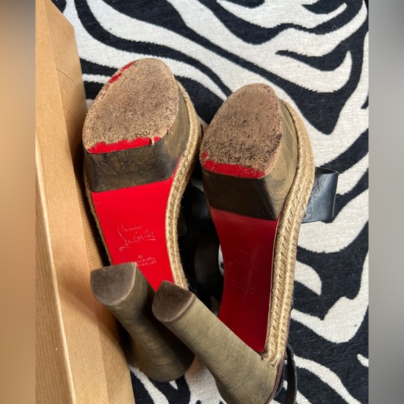 Christian Louboutin Black Espadrille Sandals - Picture 7 of 9